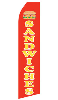 Sandwiches econo feather flag, 16 ft, single-sided
