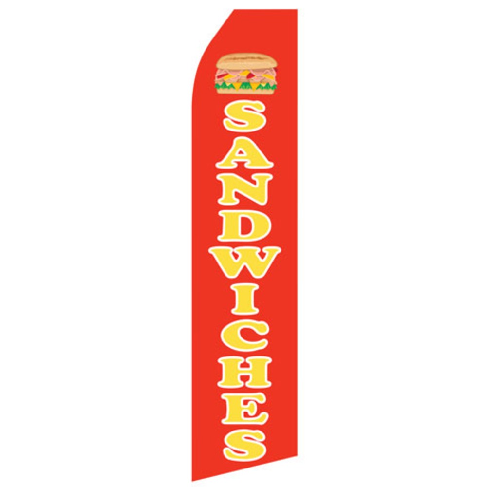 Sandwiches econo feather flag, 16 ft, single-sided
