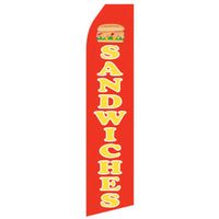 Sandwiches econo feather flag, 16 ft, single-sided