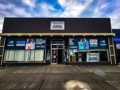 Screen Printing Northwest storefront window graphics in Everett, view 2 by Ardor Printing