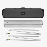 48 and 60 inch wide SD retractable banner stand hardware with carry case, base and two support poles