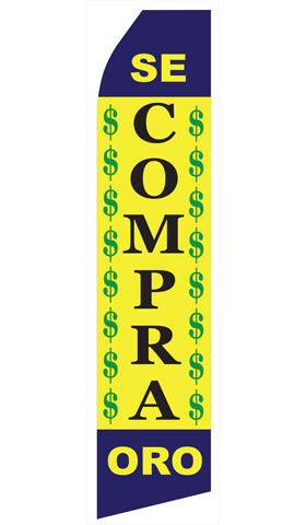 Se Compra Oro econo feather flag, 16 ft, single-sided