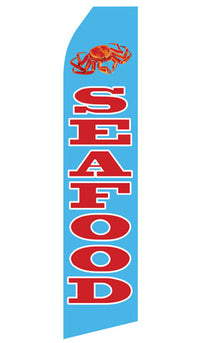 Seafood econo feather flag, 16 ft, single-sided