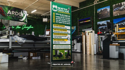 Seattle Tree Care tension fabric banner stand by Ardor Printing, view 2