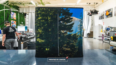 Seattle Tree Care custom printed tension fabric counter display by Ardor Printing