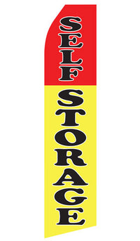 Self Storage econo feather flag, 16 ft, single-sided, design 0154