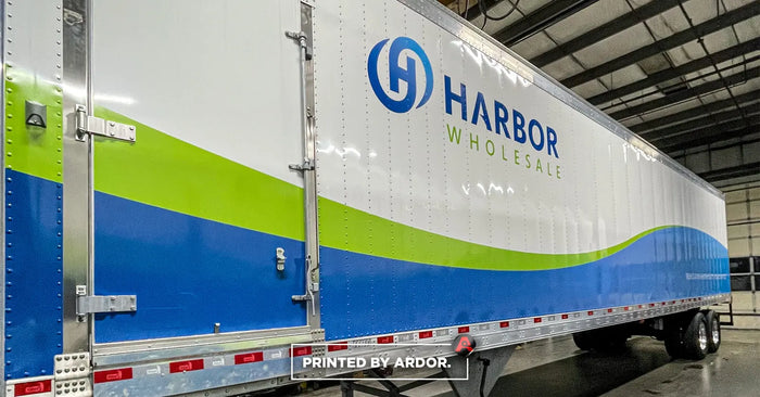 53 foot semi trailer wrap for Harbor Wholesale