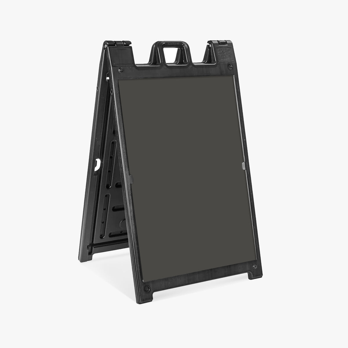 Black Signicade Deluxe plastic A-frame sidewalk sign stand with blank 24 x 36 inch panels