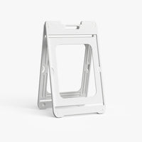 White SimpoSign II plastic A-frame with open 22 x 28 inch drop-in sign frames, no graphics