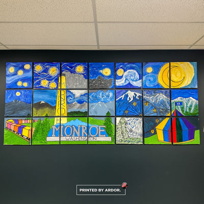 Sky Valley Food Bank colorful wall mural by Ardor Printing