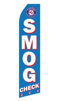 Smog Check econo feather flag, 16 ft, single-sided