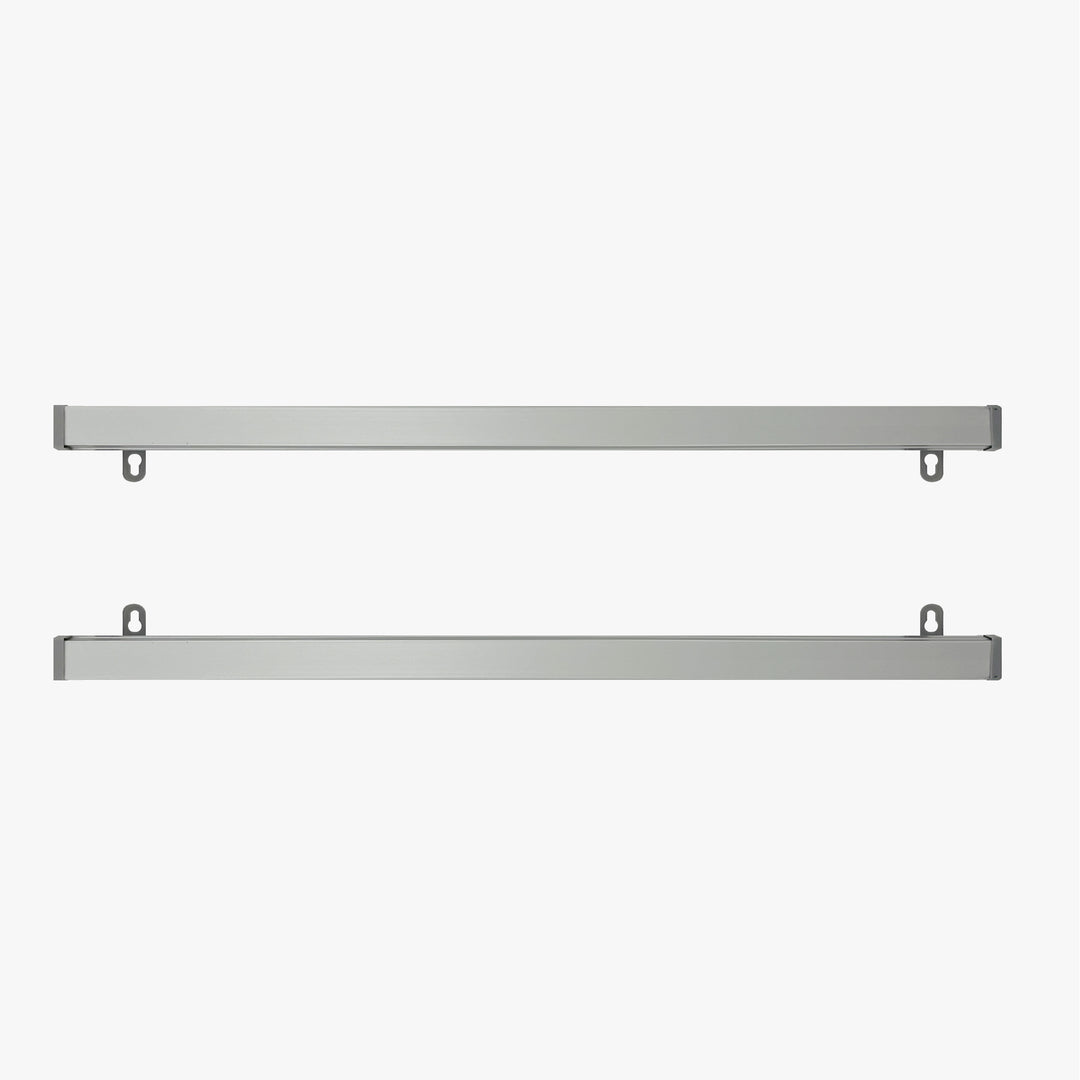 Snap poster hanger top and bottom aluminum rails with hanging tabs, hardware only