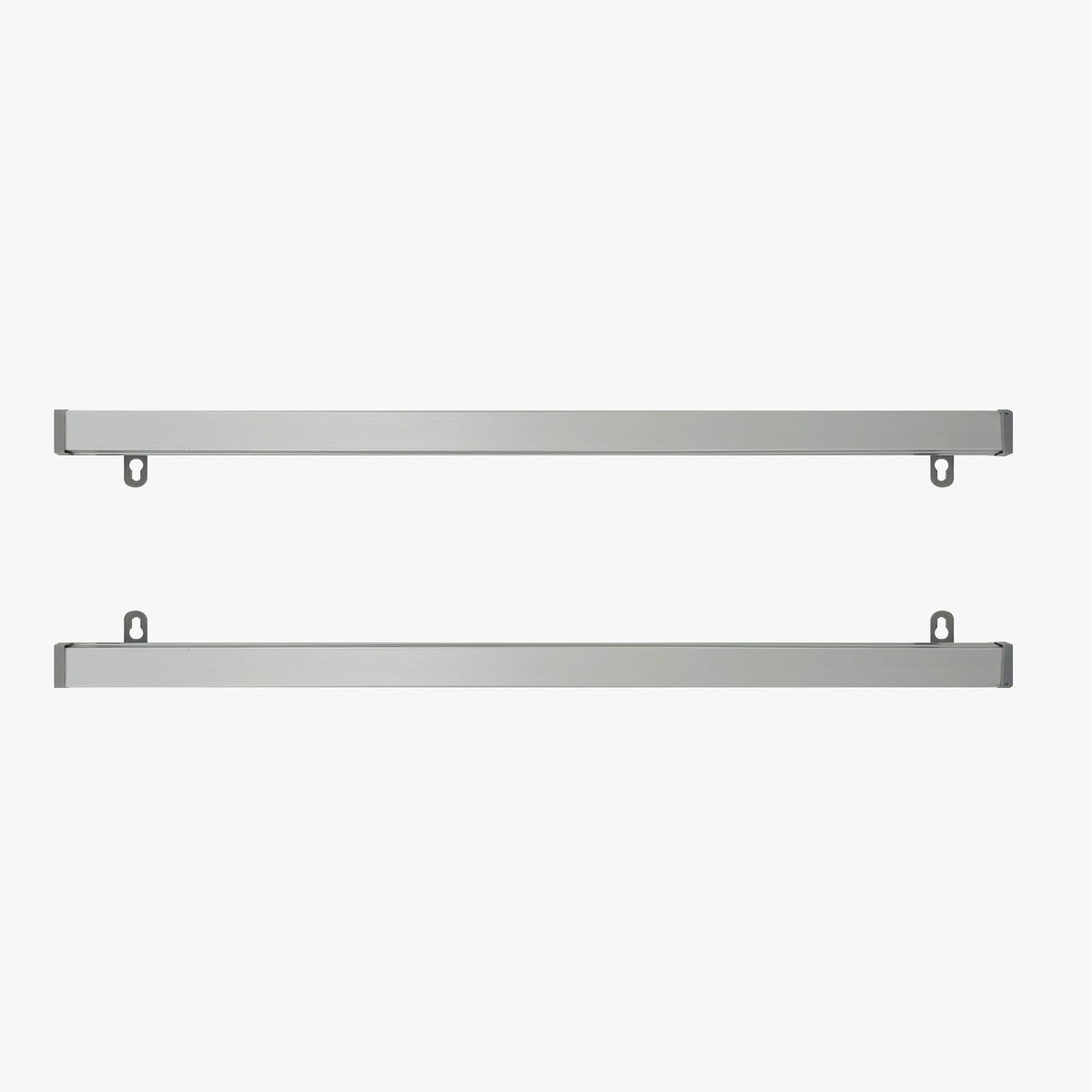 Snap poster hanger top and bottom aluminum rails with hanging tabs, hardware only