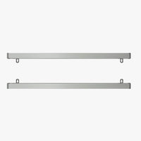 Snap poster hanger top and bottom aluminum rails with hanging tabs, hardware only