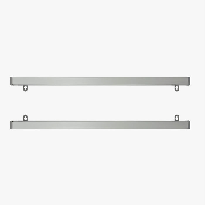 Snap poster hanger top and bottom aluminum rails with hanging tabs, hardware only