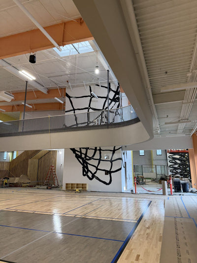 Custom black and red wall graphics in a sports training facility by Ardor Printing, view 9