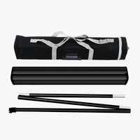 Black 33 x 81 inch retractable banner stand hardware with carry bag, black base and support pole