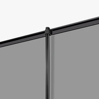 Black top banner rail and support pole of the 33 x 81 inch retractable banner stand