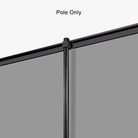Black support pole installed behind the graphic on a black retractable banner stand, pole only
