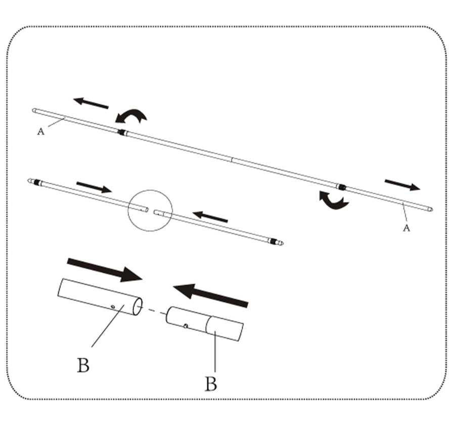 Step and repeat backdrop assembly: connect the telescoping cross poles