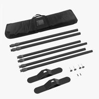 Step and repeat backdrop stand kit: telescoping poles, two feet, knobs and carry bag