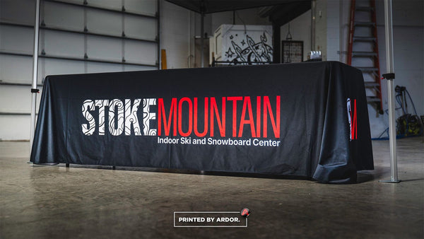 Custom printed table throw by Ardor Printing