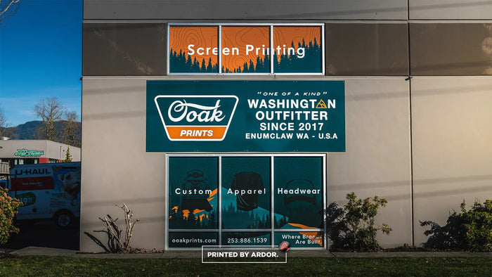 Storefront window graphics for Ooak Prints screen printing