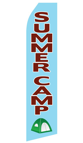 Summer Camp econo feather flag, 16 ft, single-sided