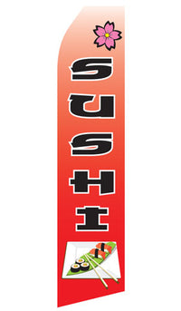 Sushi econo feather flag, 16 ft, single-sided