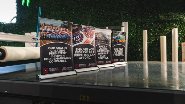 Tabletop mini retractable banners printed by Ardor Printing, view 3