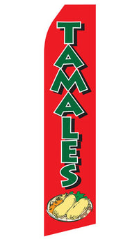 Tamales econo feather flag, 16 ft, single-sided, design 1418