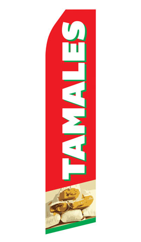 Tamales econo feather flag, 16 ft, single-sided, design 1420