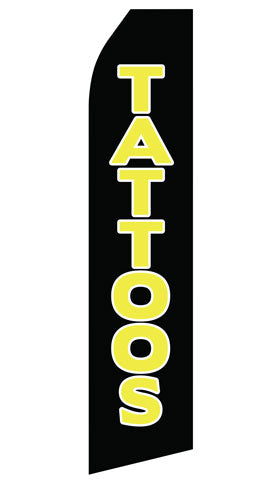 Tattoos econo feather flag, 16 ft, single-sided