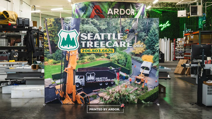 Tension fabric trade show display for Seattle Tree Care