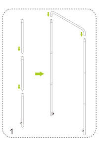 Tension fabric stand assembly step 1: connect the frame tubes