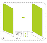 Tension fabric stand assembly step 3: slide the fabric graphic over the frame