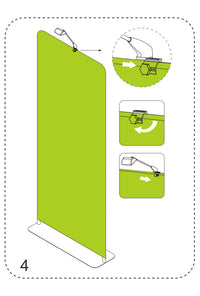 Tension fabric stand assembly step 4: zip the graphic closed at the bottom