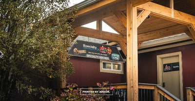 Thomas Farms market barn entrance and wayfinding signs by Ardor Printing