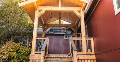 Thomas Farms market barn entrance and wayfinding signs by Ardor Printing, view 2