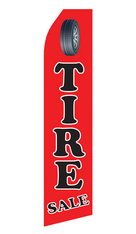 Tire Sale econo feather flag, 16 ft, single-sided