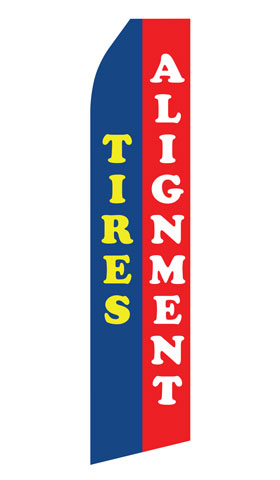 Tires Alignment econo feather flag, 16 ft, single-sided