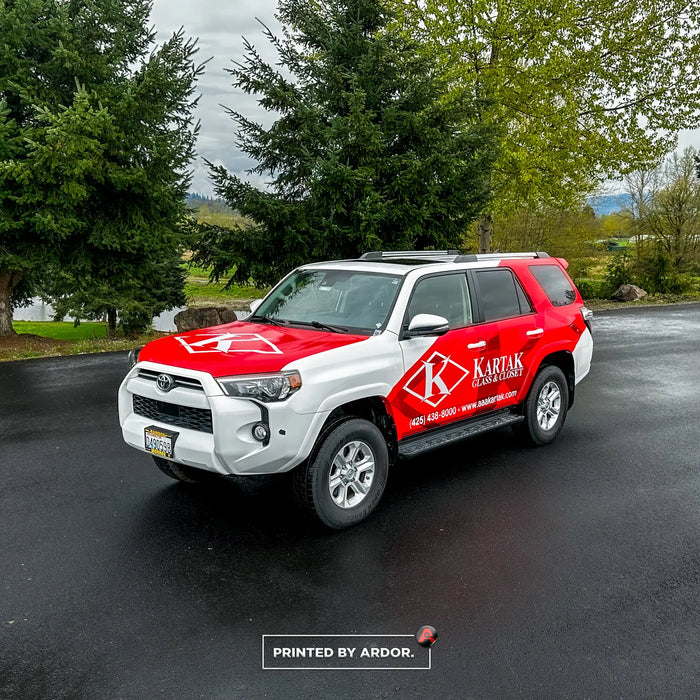 Toyota 4Runner partial wrap in red and white for Kartak