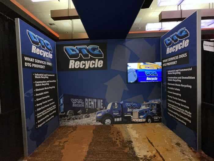 Trade show booth graphics for DTG Recycle