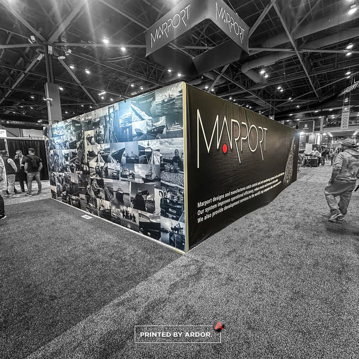 Large trade show booth graphics for Marport