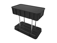 Trade show hard case set up as a podium with conversion poles, podium wrap not included
