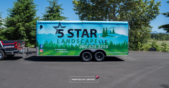 Enclosed trailer wrap for 5 Star Landscape