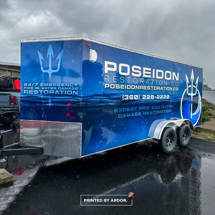 Enclosed trailer wrap for Poseidon Restoration