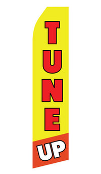 Tune Up econo feather flag, 16 ft, single-sided, design 0032