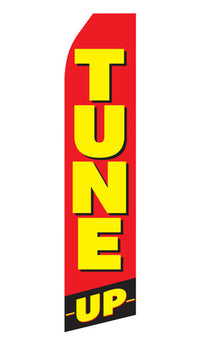 Tune Up econo feather flag, 16 ft, single-sided, design 0665