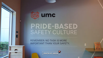 University Mechanical Contractors headquarters office wall graphics by Ardor Printing, view 2